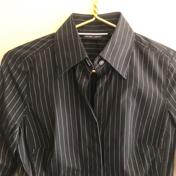 NWOT Pin Striped Tailored Button Down Blouse by Banana Republic - Picture 9 of 10